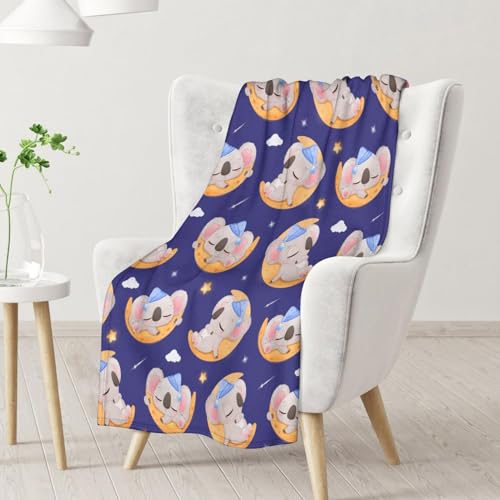 Koala Blanket Gifts - 40"x50" Cute Throw for Women, Girls - Purple Soft Fuzzy Blankets for Couch & Sofa