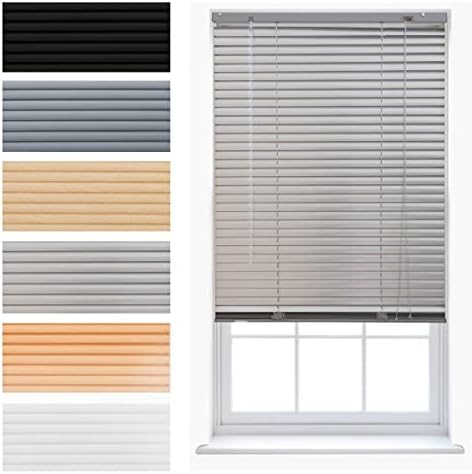 FURNISHED PVC Venetian Blinds Trimmable Strong Home Office Venetian Blind - White 45cm x 150cm