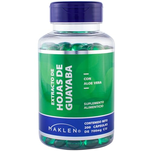Vitamínicos, ALOE GUAYA BALANCE | Extracto de Hojas de Guayaba con Aloe Vera | 200 Capsulas Softgels de 700 mg | Suplemento Natural Premium para el Bienestar Digestivo |...
