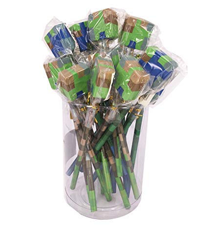SDM 24 x Block Camouflage Pixel Design Pencils with Topper Erasers. Ideal Party Bag Fillers Ideal Party Bag Fillers