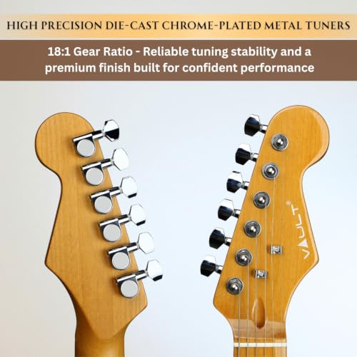 Image of Vault Artisan ST Stratocaster Style Electric Guitar with Premium Alnico V Pickups - Roasted Maple Neck & Fretboard /Classic 3-Tone Sunburst