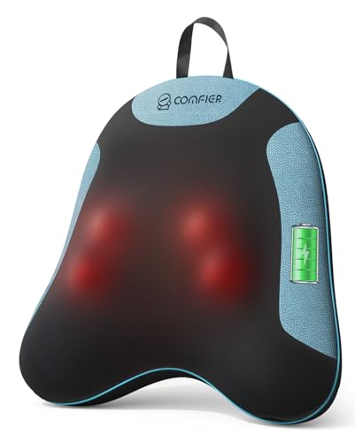COMFIER Coussin massage Dos Shiatsu sans Fil avec Chauffage - Appareil de Massage shiatsu pour le Dos, Nuque et Épaules, Cadeau pour homme/femme - Soulagement...