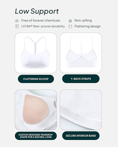 Image of PAVOI ACTIVE Yoga Racerback Bras for Women - Buttery Soft Low Support Scoop Neck Y-Back Thin Strap Sports Bra - FlexFlow