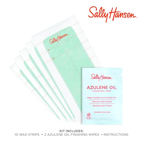 Image of Sally Hansen Snip & Use Wax Strips Kit | Face & Bikini Line Hair Removal | Vitamin E & Avocado Oil Infused | 10 Count (Pack of 2)