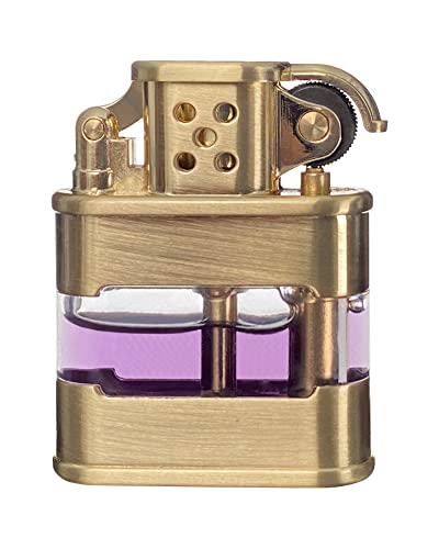 Windproof Pipe Lighter Fluid Refillable With Creative Transparent Bottle, Cool Classic Kerosene Lighters, Reusable Vintage/Antique/Classic Lighter, Unique Birthday Gifts For Men Dad Husband (Gold) #TOP1