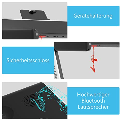 GOPLUS 2-in-1 inklapbare loopband met afstandsbediening, elektrische loopband met app-bediening, bluetooth, mobiele telefoonhouder, snelheid 1-12 km/u instelbaar, tot 120 kg - Afbeelding 6