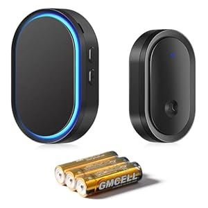 Brencco Funkklingel, 300m Reichweite IP55 Funkklingel Aussen Wasserdicht, Klingel Haustür, Türklingel Funk, Haustürklingel, Doorbell 5 Lautstärkestufen, 60 Melodien (Schwarz)