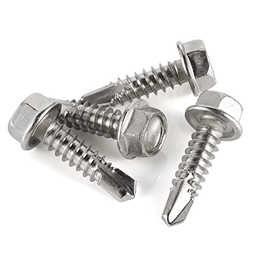Mellewell ZWZG#8×3/4-100 #8 X 3/4 Inch (1/2 Inch To 1-1/2 Inch Available) Hex Washer Head Self Drilling Screws, Self Tapping Sheet Metal Tek Screws thumb #2