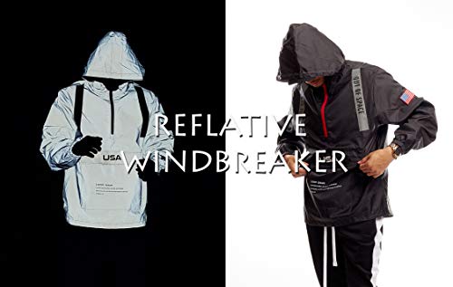 Image of SCREENSHOT Mens Streetwear Windbreaker Jacket - Lightweight Graphic Hoodie, Graffiti Hip Hop Urban Fashion Pullover Top