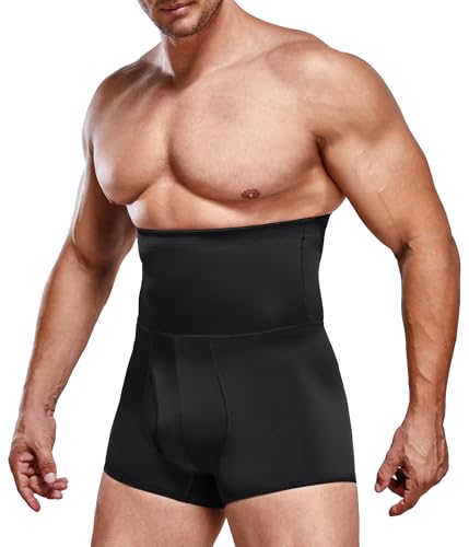 Ifkodei MEN COMPRESSION SHORTS BOXER BRIEFS Men Tummy Control Compression Shorts Boxer Briefs High Waist Seamless Slimming Belly Underwear Body Shaper Black cover