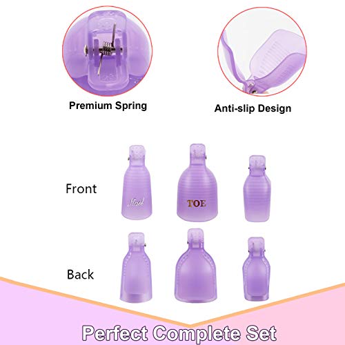 TEUVO 50Pcs Toe Polish Remover Clips Nail Soak Off Clips Set for Fingernails and Toenails, Toe Gel Remover Clips for Acrylic Gel UV Polish, Professional Salon and Personal Use, Multicolor - Image 4
