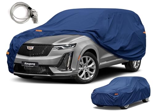 Image of Kaugung Custom Fit Car Cover for Cadillac XT6 SUV (Sport, Premium Luxury, Luxury), Heavy Duty Waterproof All Weather Outdoor Protection, Breathable Full Exterior Cover with Air Vents