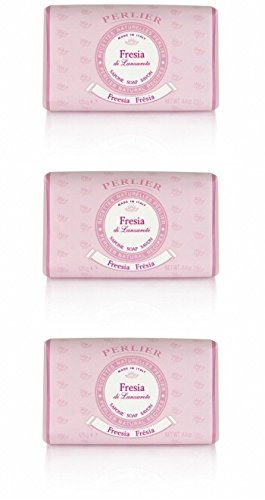 Perlier: "Fresia" Freesia Scented Soap 3.5oz Packages (Pack of 3) [ Italian Import ]