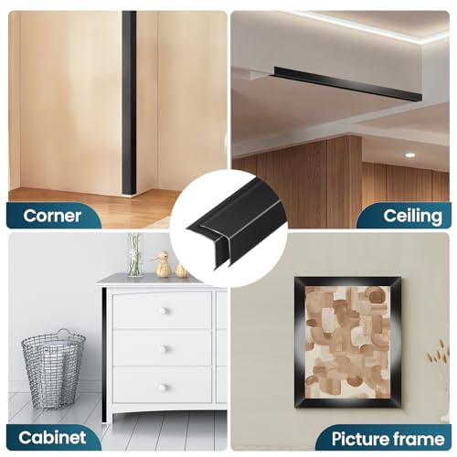 Image of 8PCS 48 inch Black Metal Corner Protector, L molding Tile Trim