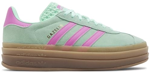 Adidas Gazelle Bold J Big Kid Sneaker (Clear Mint Flash Pink, 6)
