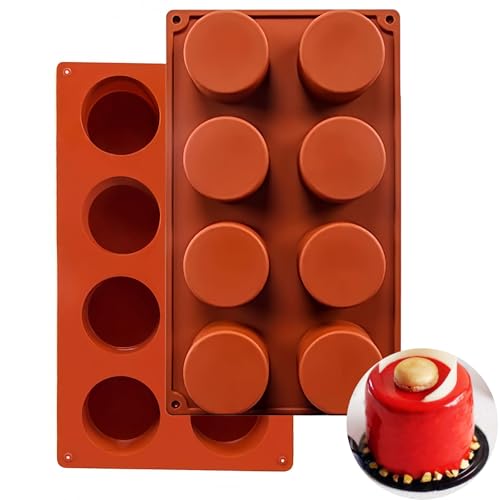 iefoah 2pcs Reusable Silicone Muffin Molds Mini Mousse Cake Baking Cups, Non-stick Cupcake Pans for Tart Bread