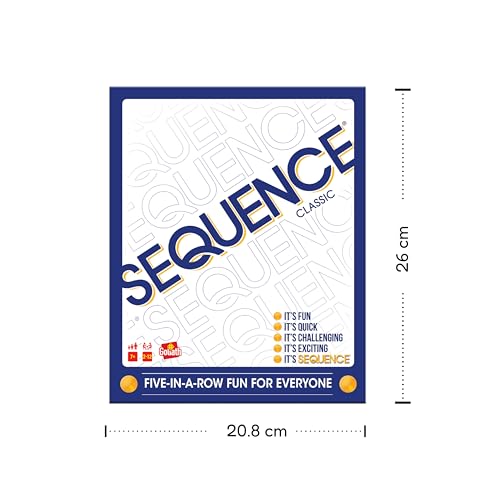 Funskool The Original Sequence, Strategy Game, Card Game, Board Game for Kids, Adults, Families, Educational, 2 to 12 Players, Family Fun, Activity Toy for Childrens, Gift Set for Kid, Ages 7+ Years