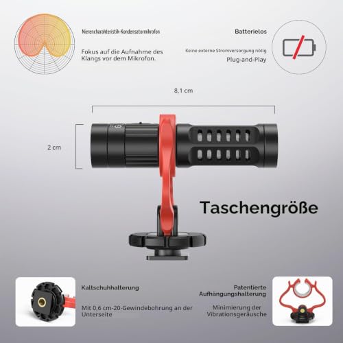 SMALLRIG Videomikrofon, Dual Input Videomic, Stoßdämpfung Shock Mount 3468 – Ansicht 4