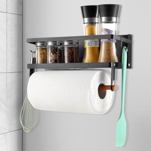 Recopilación de Soportes para botes de especias . 50 Estante Organizador Magnético para Especias, Especiero para Cocina con Soporte para Toallas de Papel, Especiero Pared con 2 Ganchos Extraíbles, con Iman, para Refrigerador,...