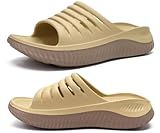 KuaiLu Sandalias de Recuperación Mujer Comodas Ortopedicas Fascitis Plantar Chanclas Señoras Soportes de Arco Ligera Abierta Deportivas Chancletas Verano Playa Goma Antideslizantes Caqui Marrón 39