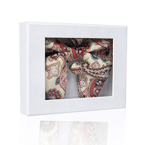 Image of GUSLESON Mens Solid Plaid Velvet Pre-tied Adjustable Bow Tie and Pocket Square Cufflink Set with Gift Box