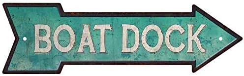Chico Creek Signs Boat Dock Rt Flecha Vintage Mirando Beach House Metal Sign 5x17 205170001017