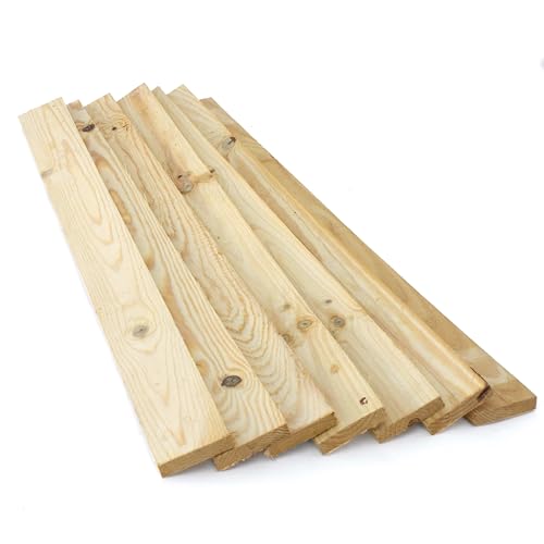 Tablas de Madera de Palet suelta nuevas, Vintage, rústica, Tablones para manualidades, decoración, marcos, estanterias, restaurar palets. 100 x 8 cm, 7 unidades