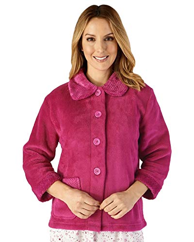 Image of Slenderella Ladies Mini Waffle Bed Jacket BJ4300 Raspberry 3XL