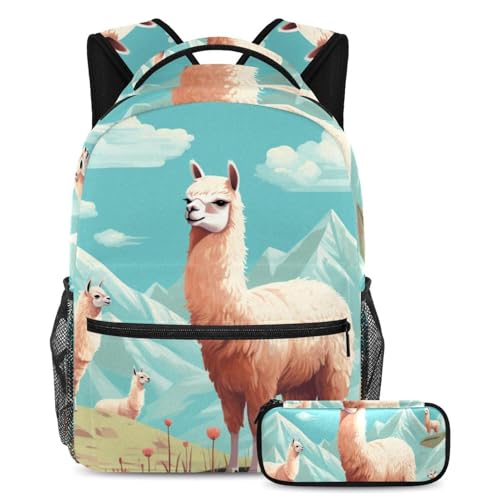 Sac à dos Art Alpaga 32 avec trousse école pour enfant et ado