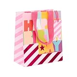 Glick Mittelgroße Geschenktüte Fluo Fuchsia 225x200x100mm Luxus Recycelbare Tasche für Geburtstage & Feiern