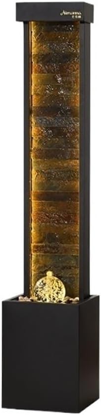 Modern Modern Luxury Flowing Ornaments Attract Wealth, Living Room, Office Decoration, Floor to Ceiling Water Curtain Wall, Circulating Fountain Floor-Standing Fountains