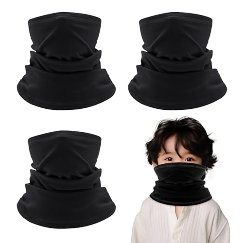 SKHAOVS 3 Piezas Bufanda de Invierno para Niños, Niños Niñas Bufanda Pañuelo Cuello Braga de Cuello, Cubrecuello, Braga para Cuello Pasamontañas Polar Multifuncional Máscara de Esquí
