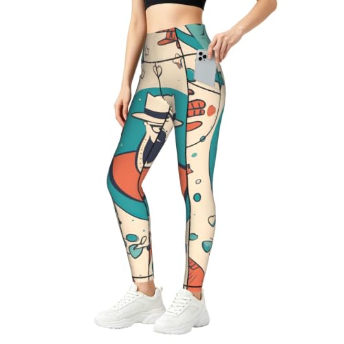 Leggings estampados de mujer con conjuntos de entrenamiento para running y pilates