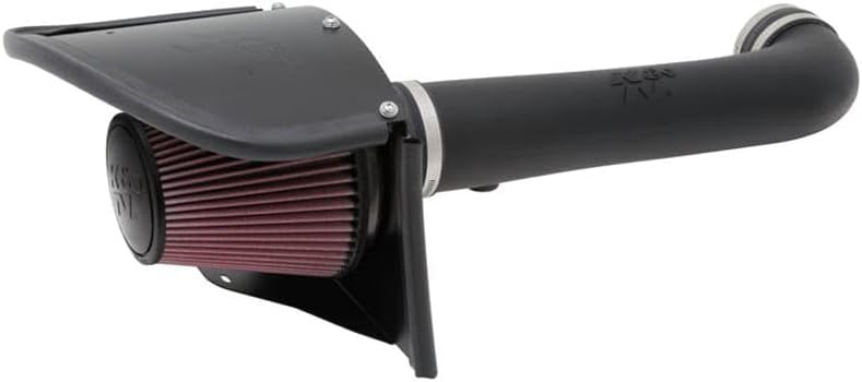 K&N Cold Air Intake Kit with Washable Air Filter: 2012-2018 Jeep (Wrangler, Wrangler JK) 3.6L V6, Black HDPE Tube with Red Oiled Filter, 63-1566