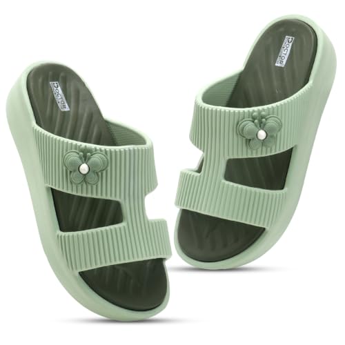 Image of DOCTOR HEALTH SUPER SOFT Women's EVA Platform Slide Slippers | Soft Cushioned Lightweight Anti-Skid Bathroom House Slippers | Floral Charm Comfort Slides for Indoor Outdoor Everyday Wear