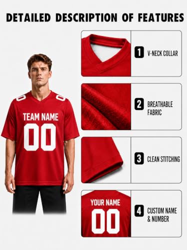 Image of Custom Replica Football Jersey with Name Number Logo