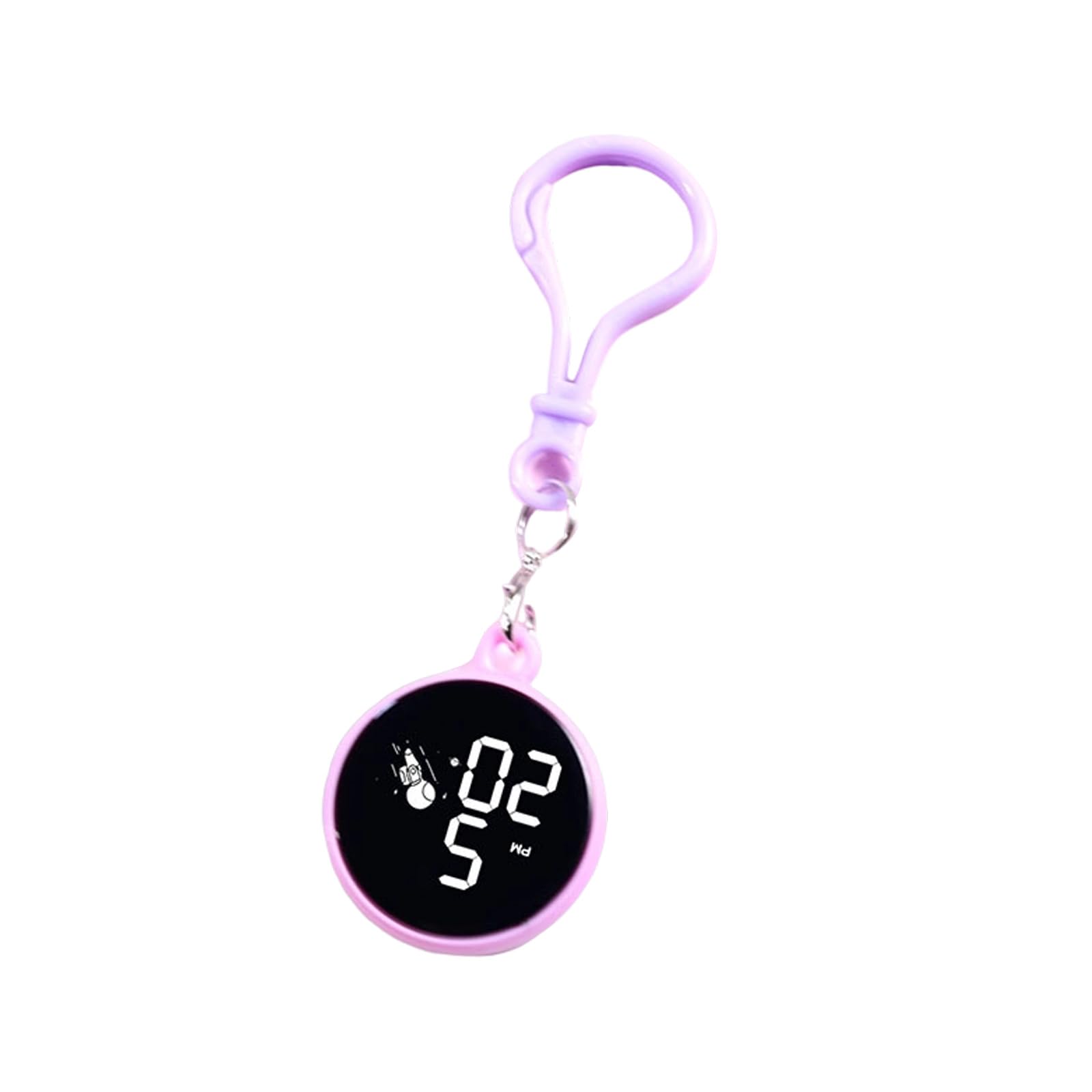 NLAIOUSL Water Resistant Digital Watch Detachable Hook for Bags Keyrings LED Backlight Display Pocket Clip on Digital Carabiner