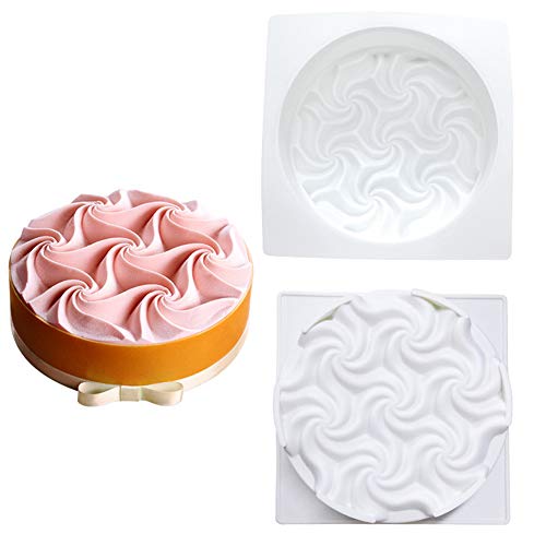 FYBlossom Petit Moulle à Gateau Silicone, DIY Moulle à Gâteau Rond, Moulle en Silicone Patisserie 3D pour Gâteau Mousse, Truffe Au Chocolat, Pudding, Gelée Et Glaçons - Blanc (B) Cover