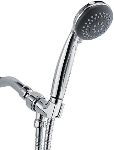 Handheld Shower Head, Wassern High Pressure Rainfull Massage Spa Flexible 60'' Stainless Steel Hose Angle Adjustable Bracket 4setting 3'' Chrome