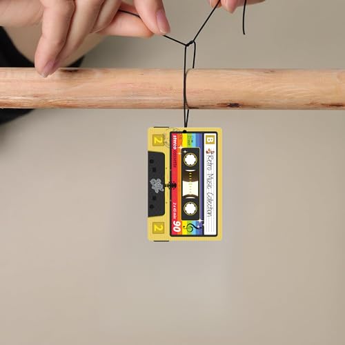 Image of Retro Cassette Car Air Freshener - 9 Pack Double Sided Vintage Music Mirror Decor Hanging Air Fresheners for Home and Auto Interior Gift - Long Lasting Odor Eliminator Car Scent