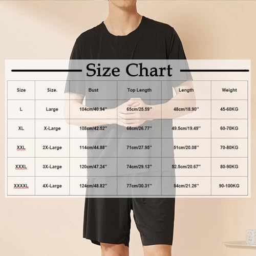 Summer 2 Piece T Shirt Outfits for Men Lightweight Sleep Lounge Tee and Shorts Set Solid Color Matching Loungwear3