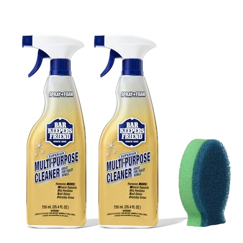 Bar Keepers Friend MORE Spray + Foam Multipurpose Cleaner 25.4 oz x 2 Surface Cleaner Removes Rust Stains Mineral Deposits Soap Scum Grime & Tarnish