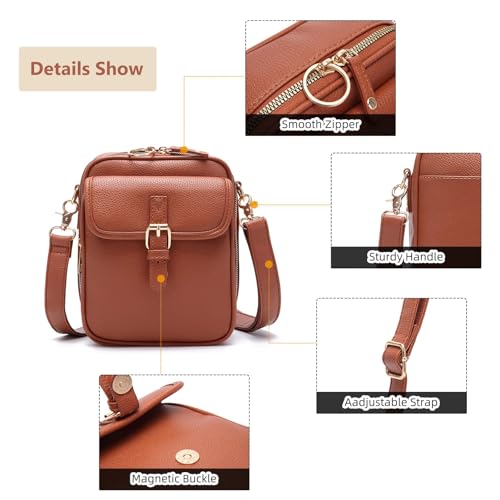 Small Leather Crossbody Messenger Sling Bag for women Vintage Anti theft Large Capacity Mini Shoulder Handbag4