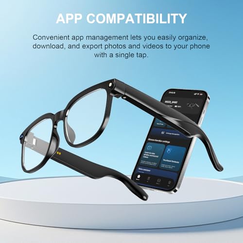 Tulbeys AI Smart Camera Brille - HD 1080P Video, Foto, Sprachübersetzung: Mit wechselbaren Sonnen-/Blaulichtschutzgläsern, Einsatzbereich Outdoor, Radtouren, Wandern, Reisen