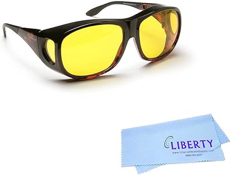 Eschenbach Solar Shield Sunglasses - Polycarbonate Sunglasses for Men and Women-Yellow Filtered UV Protection Sunglasses Small