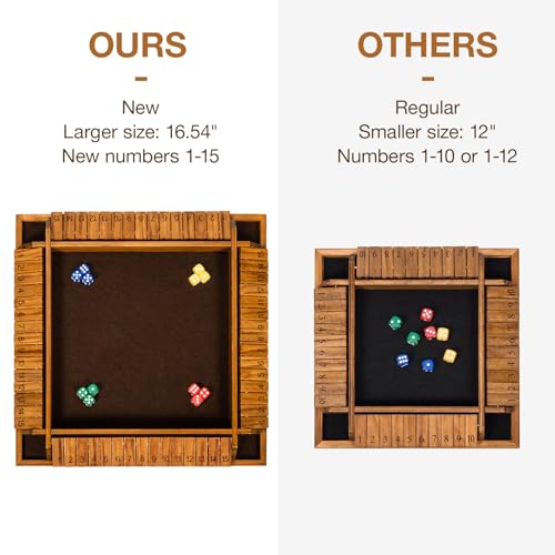 Shut The Box Juego de Mesa con Dados y Tablero de Madera miniatura 3