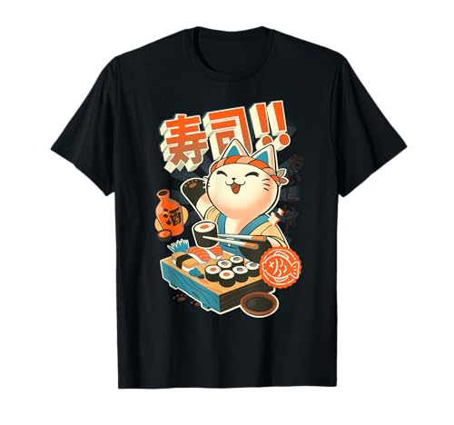Chat Sushi Chef Amusant T-Shirt