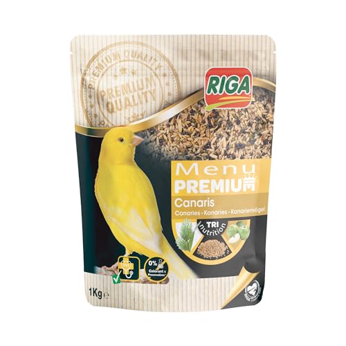 Riga - Menu Premium pour Canaris - Mélange de Graines, Céréales Et Fruits - Riches en Vitamines Et Minéraux - Élaboré par des Vétérinaires - 1 kg