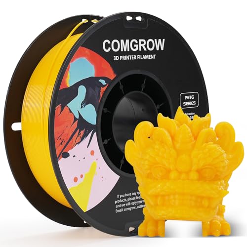 Image of Comgrow PETG 3D Printer Filament 1.75mm, High Precision and Tough 3D Printer Filament 1kg (2.2LBS), Dimensional Accuracy + /- 0.02 mm, Fit Most 3D Printers Yellow