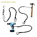3 Pack Retractable Tool Lanyard, Safety Fall Protection Tools Leash with Aluminum Screw Lock Carabiner Clip and Adjustable Loop End, Tough Scaffold Tether for Construction Roofing (Black+Black+Black)